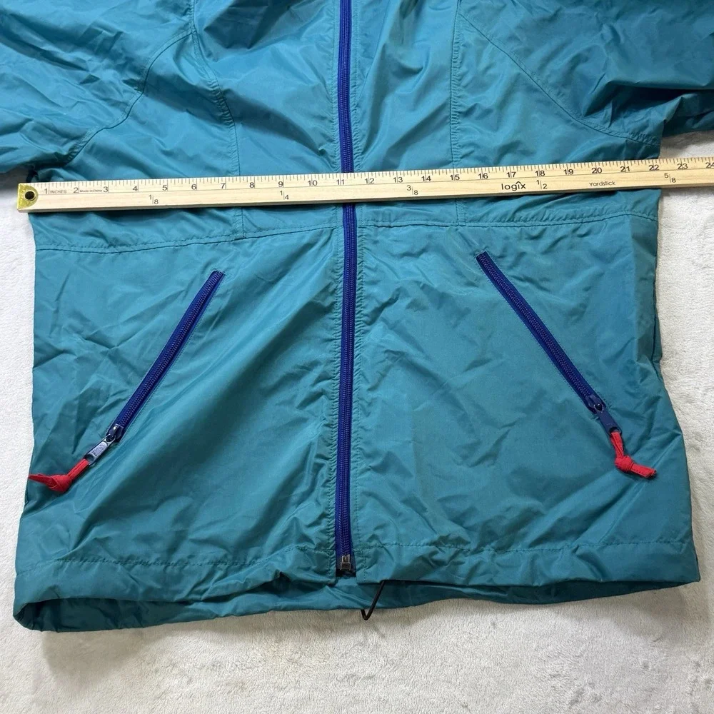 Vintage Sierra Designs Rain Jacket Small Teal Blue Nylon Packable Hooded 90s